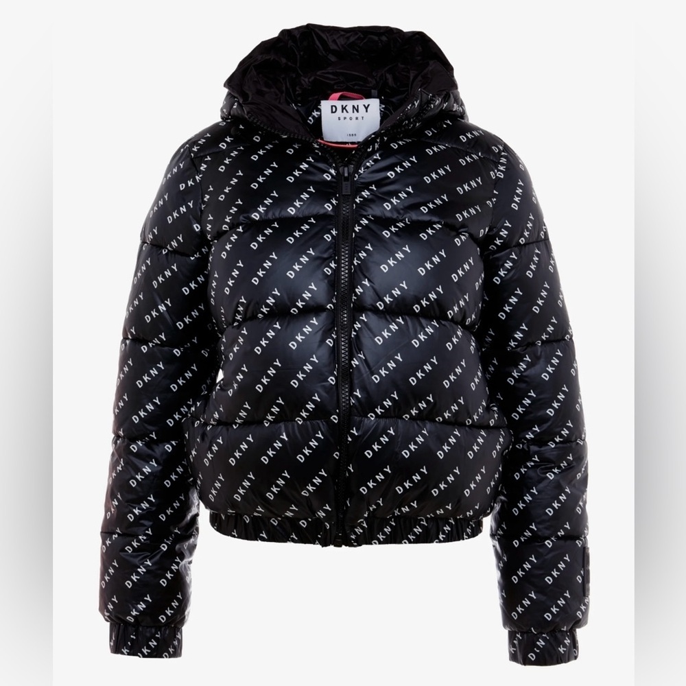 DKNY Sport Logo Black Puffer Jacket Women’s XS
